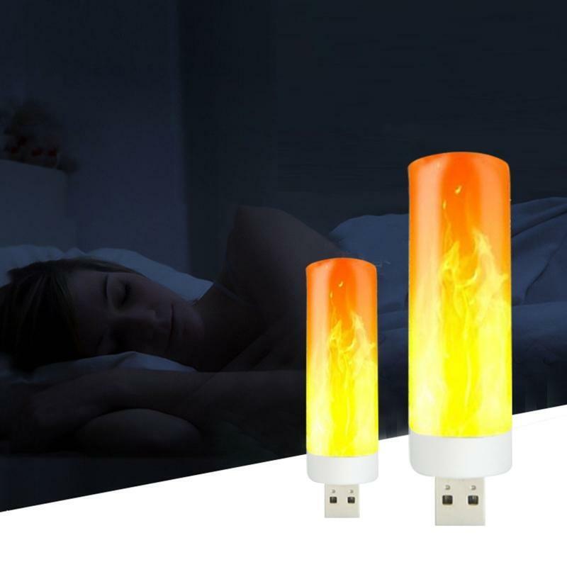 Portable USB Light Flame Dynamic Bulb Plug-in LED Night Light for Toilet Nursery