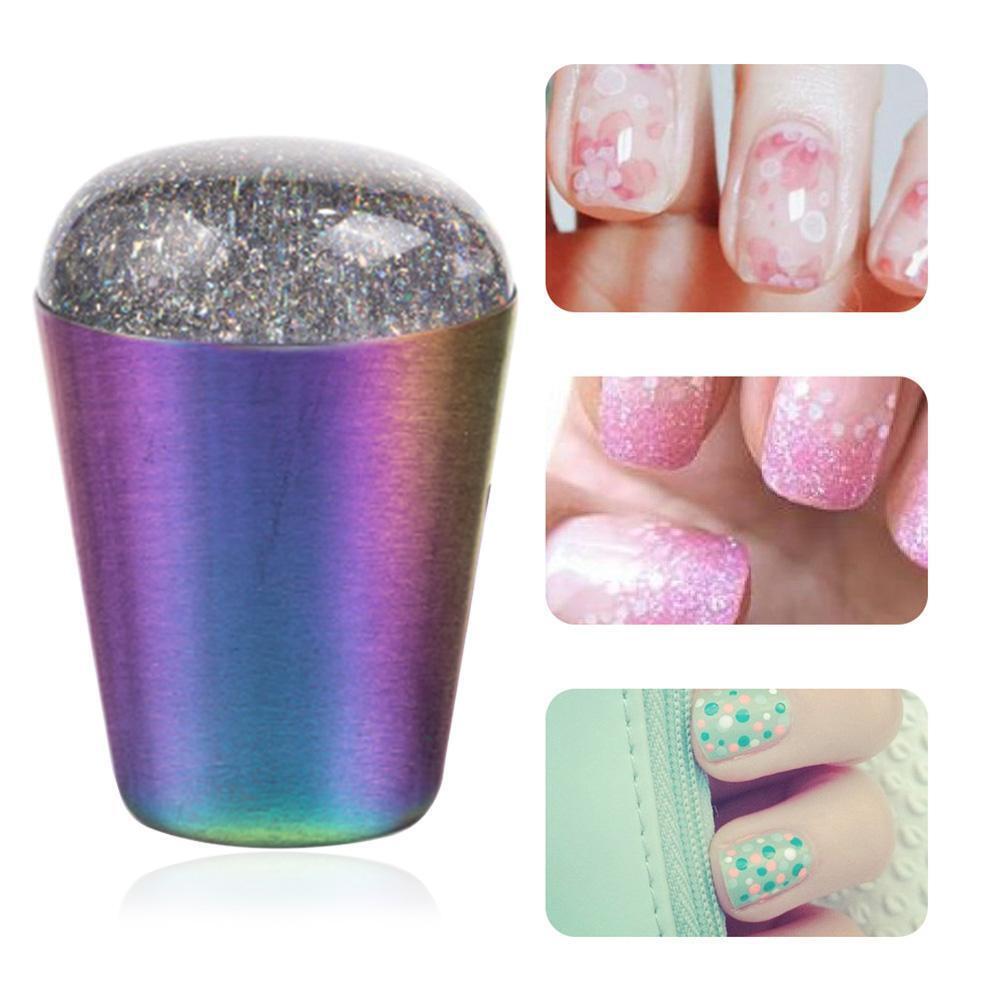 Colorful Transparent Silicone Seal Stamp with Cover DIY Nail Art Tools (03)
