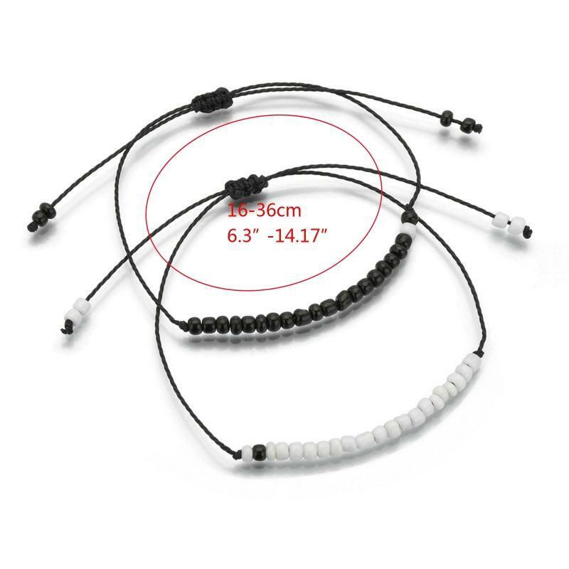 2Pieces/Set Pinky Promise Bracelet Beads Chain Bracelet for Couples Friends
