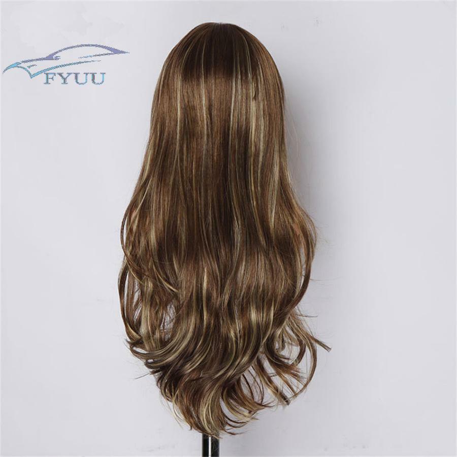 Long Wavy Wig Daily Wig for Women Synthetic Curly Hair Wigs Heat Resistant Fibre