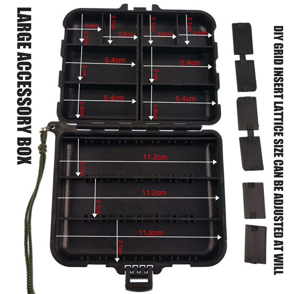 Multi Slots Fishing Tackle Box Portable Lure Hook Bait Storage Case (L)
