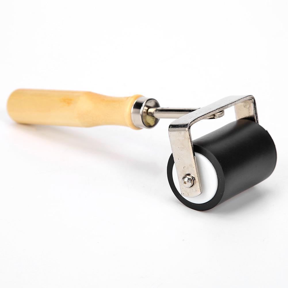Hard Rubber Roller Wooden Handle Printing Ink Brayer Artists Art Tool (S)