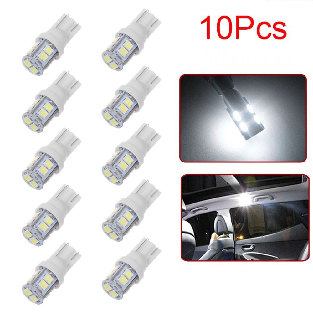 Plate Lamp 10SMD White W5W 2825 158 192 168 194 Car Bulbs LED Light T10