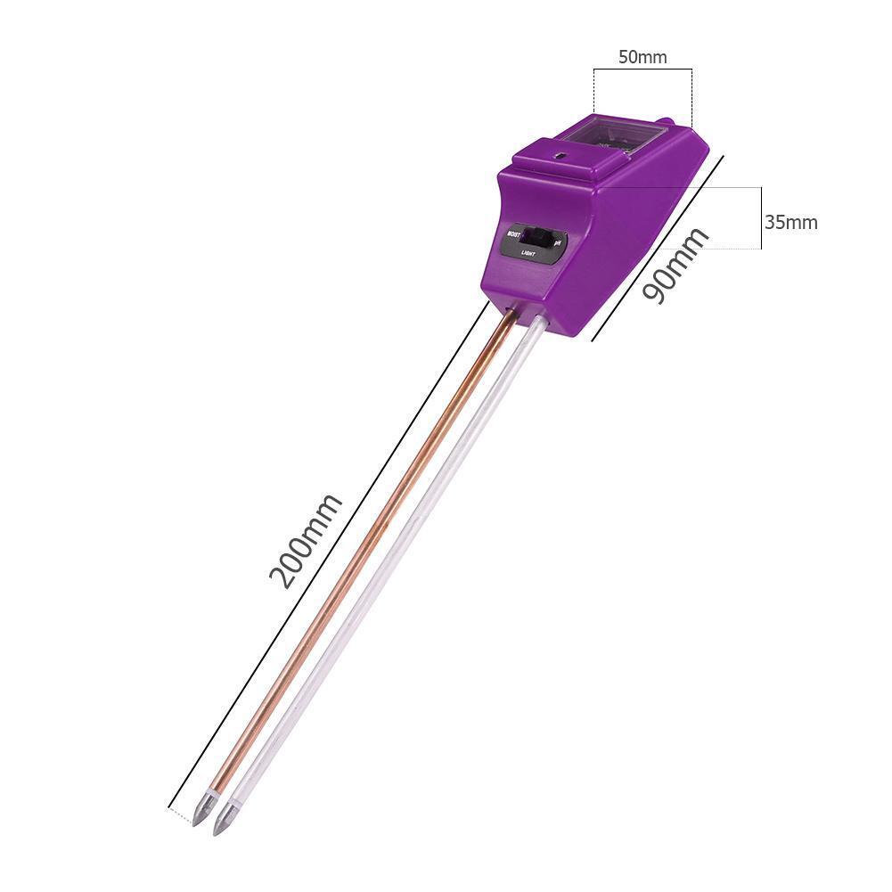 3-in-1 Soil PH Meter Flower Pot Hygrometer Tester Moisture Meter (Purple)