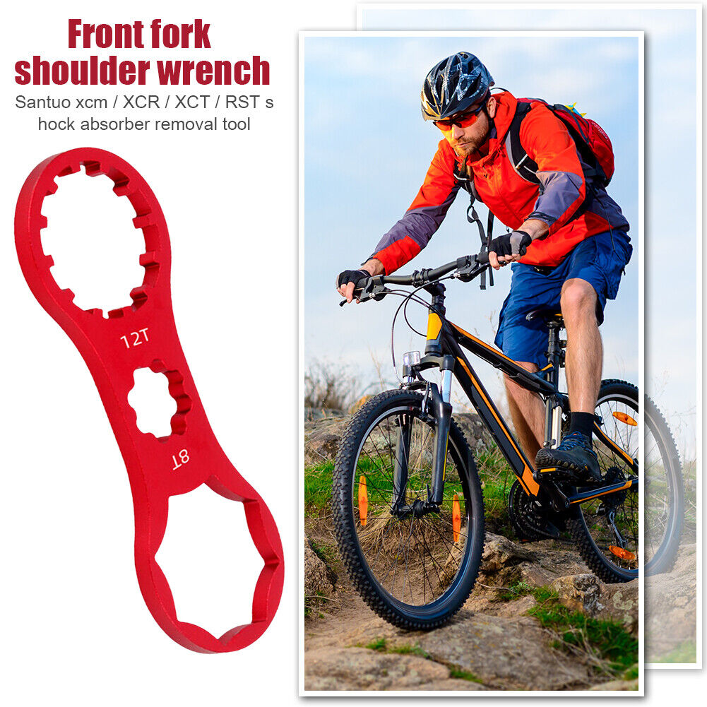 Aluminum Bicycle Front Fork Wrench for XCM/XCR/XCT MTB Repair Tool (Red A)
