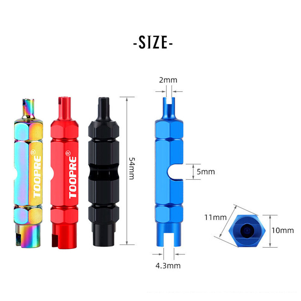 TOOPRE Bicycle Bike Valve Core Tube Wrench Nozzle Removal Tool (Blue)