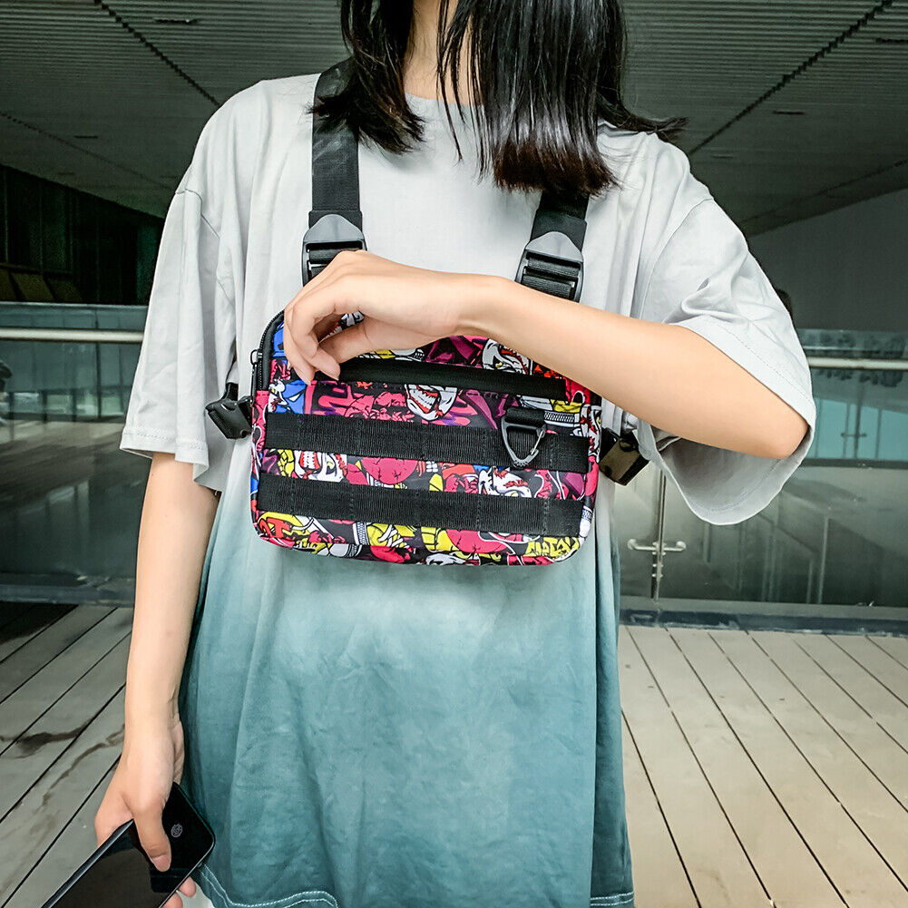 Oxford Cloth Vest Chest Bag Men Women Street Shoulder Pack (Multicolor)