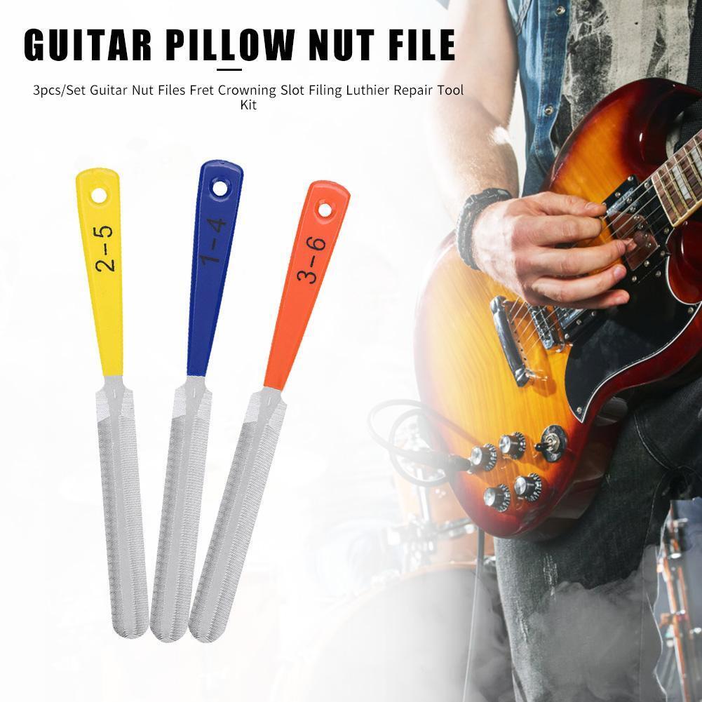 3x Guitar Nut Files Crowning Slot Luthier Repair Tool for String Instrument