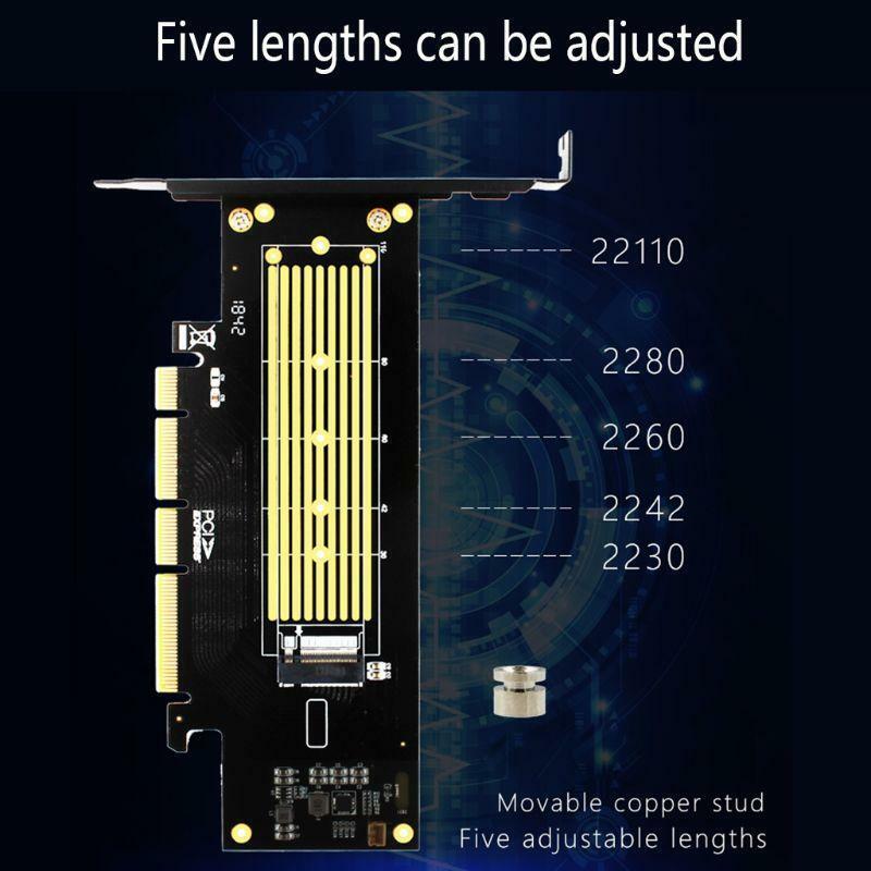 M.2 NVMe Adapter to PCIE3.0 GEN3 M.3 Built-in Turbo Fan for 2230-22110 NVME Card