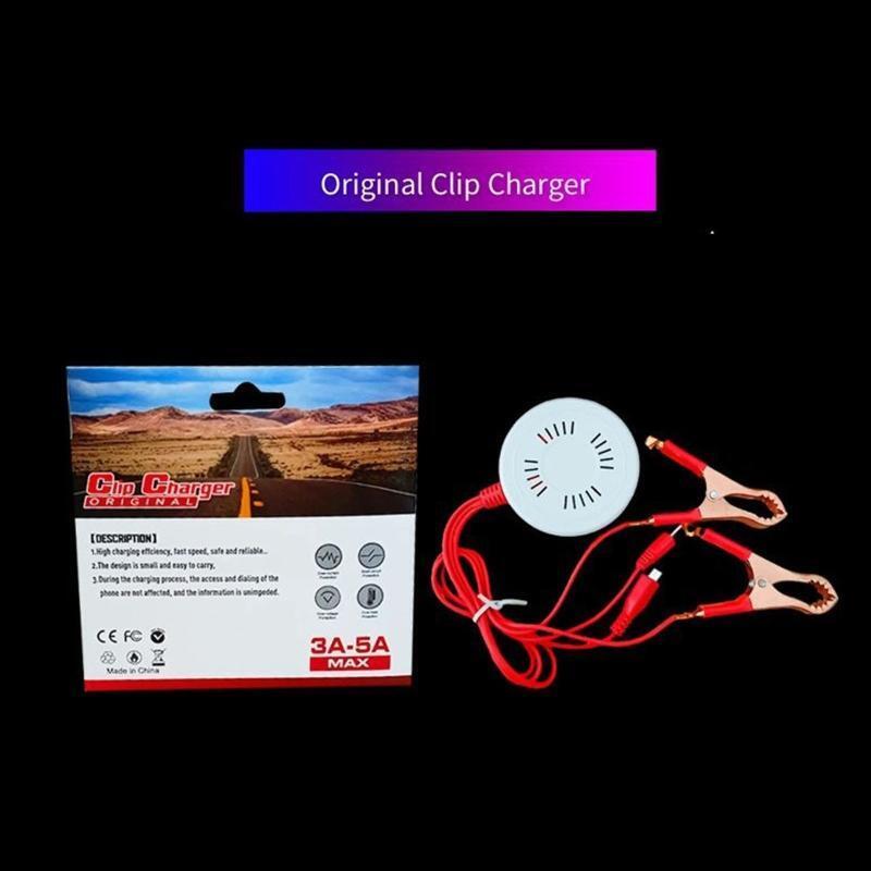 DC Converter with Battery Clip Vehicle USB Power Adapter for Mobilephone Tablet