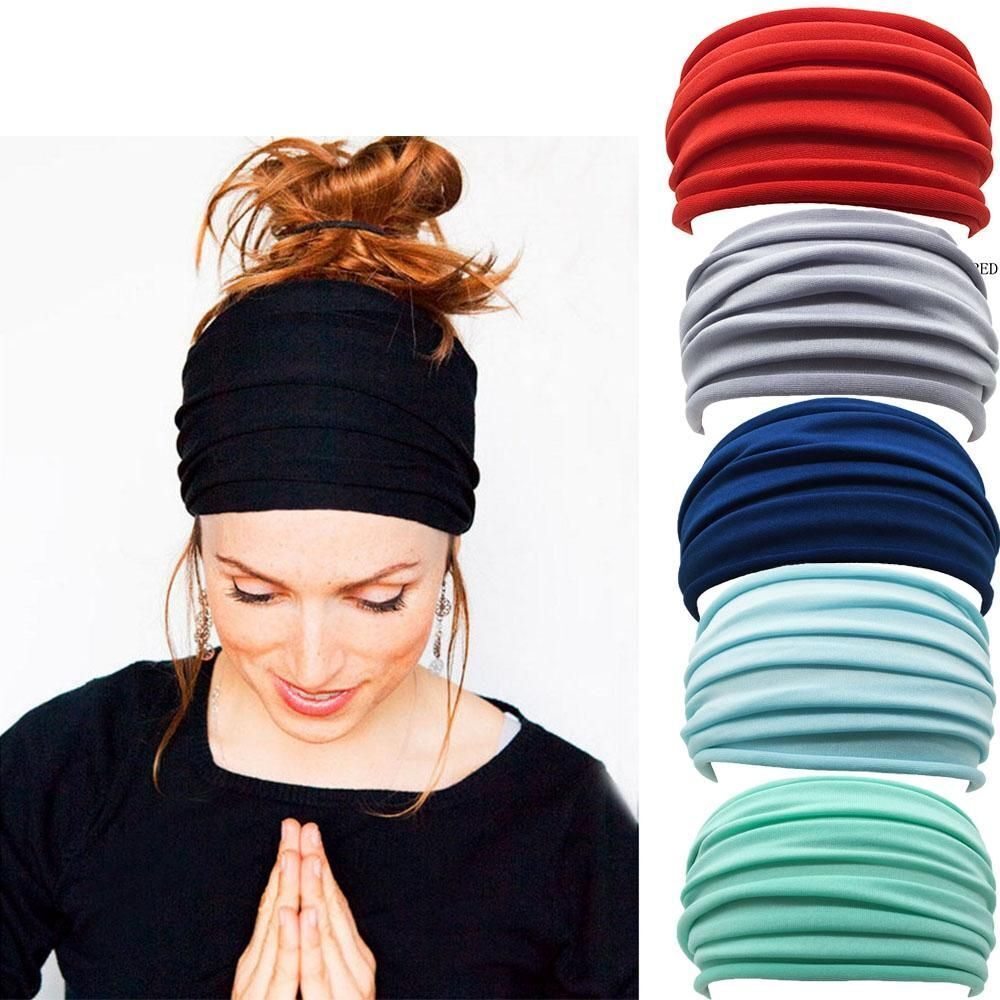 Running Headwrap Stretch Hair Band Wide Sports Headband Fold Yoga Hairband