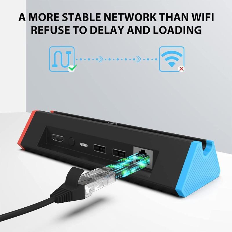 Fit for NS 1pc Dockstation w/ 4K HDMI-compatible Adapter/LAN & Type C & USB Port