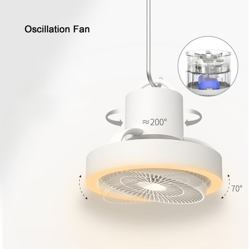 Portable 7inch USB Type-C Camping Fan with LED Lamp 4000mAh for Desk Library