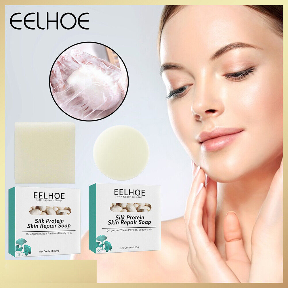 Silk Protein Soap Oil Control Face Deep Cleansing Pores Mites Acne Remover