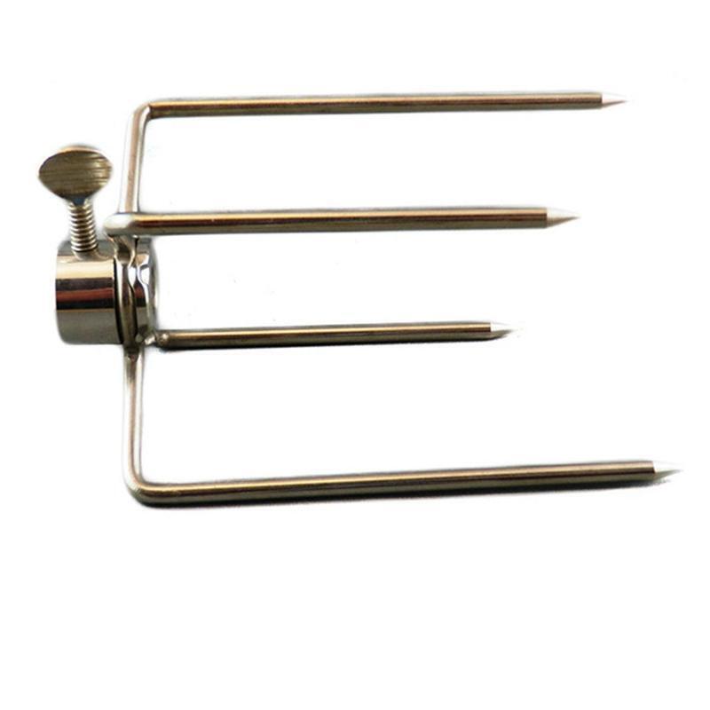 2 Pcs Stainless Steel Grill Rotisserie Forks Multifunctional Four-claw Barbecue