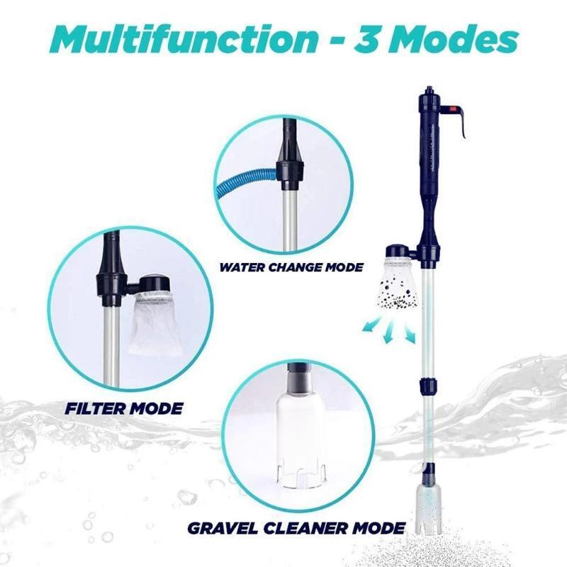Electric Fish Tank Vacuum Cleaner Syphon Operated Gravel Water Filter Cleaner Sa