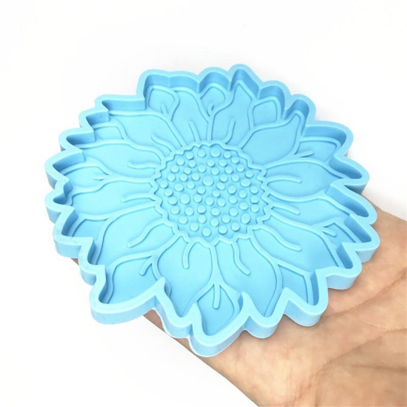 Handmade Sunflower Coaster Epoxy Silicone Mould DIY Arts Craft Cups Mats Mold