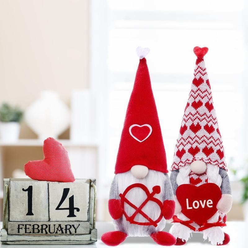 2pcs Valentines Day Gnome Plush Mr and Mrs Scandinavian Tomte Elf Decorations