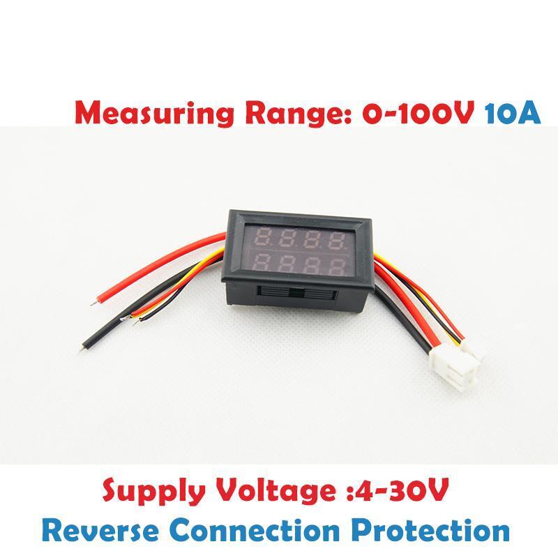 0.28inch Four Digits Digital Voltmeter Current Voltage Meter 0-100V 0-10A