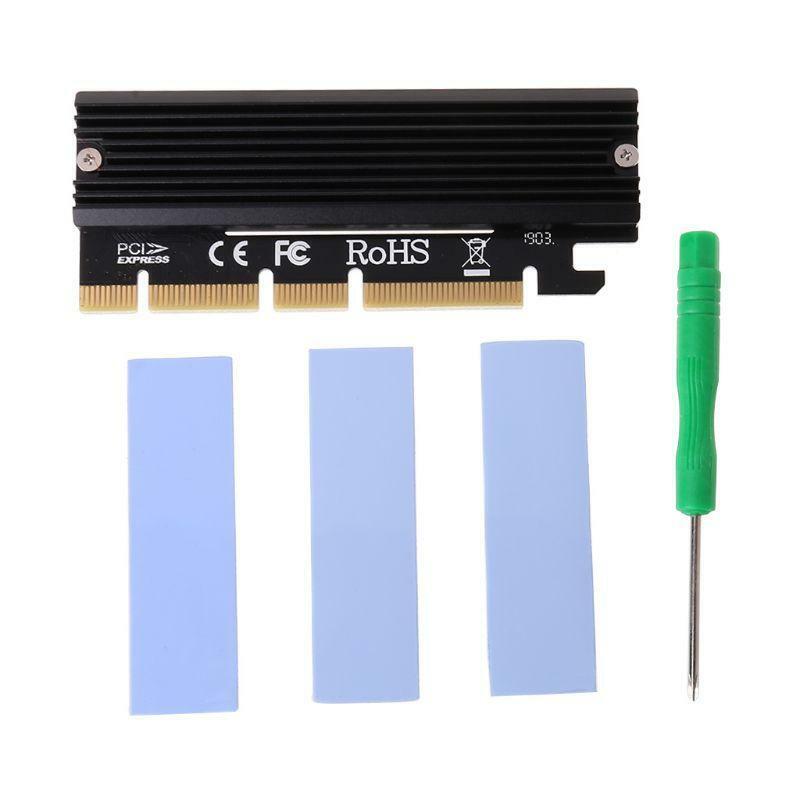 PCI Express 3.0 x16 to PCIe-based NVMe and AHCI SSD Adapter Card with Heat Sink