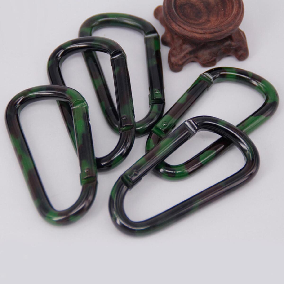 Aluminum Alloy Carabiner Clip Snap Hook Keyring D Shaped for Camping Outdoor