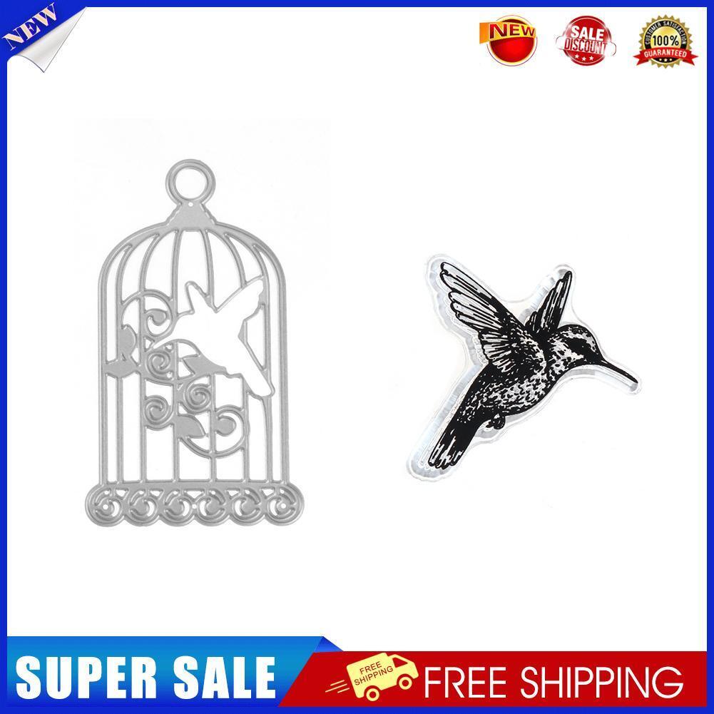 2pcs/set Silicone Transparent Seals Clear Stamps+Cutting Die for DIY Album