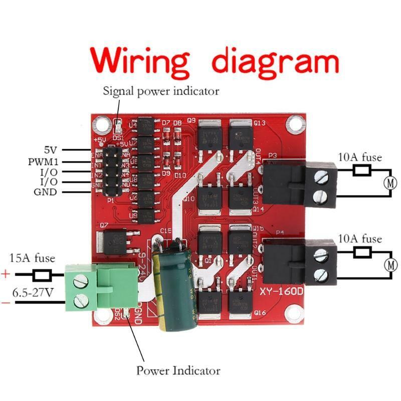 1 x 12V 24V 7A 160W Dual DC Motor Driver Module Board H-bridge L298 Logic