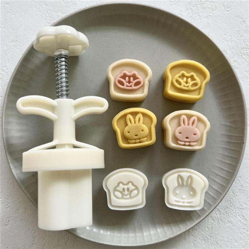 Toast Shaped Stamps Moon Cake Moulds for Mid-Autumn Festival DIY Baking Mooncake