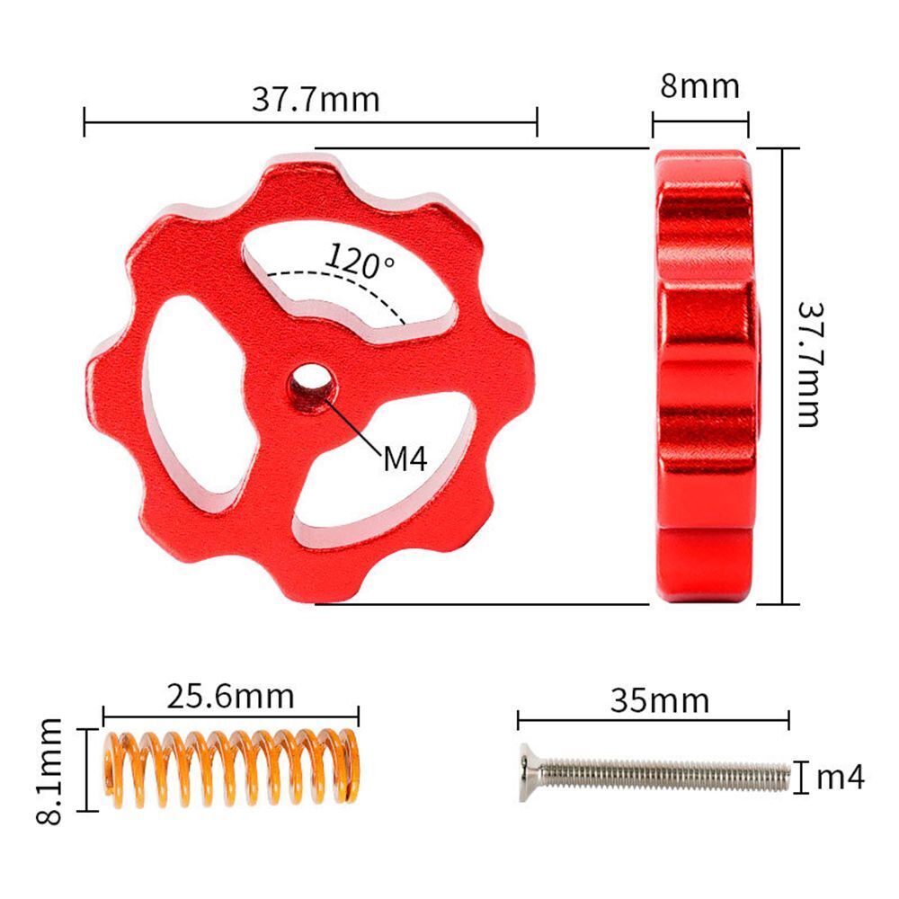Metal Screws Kit Hand Leveling Nut Hotbed Leveling Springs Leveling Assembly