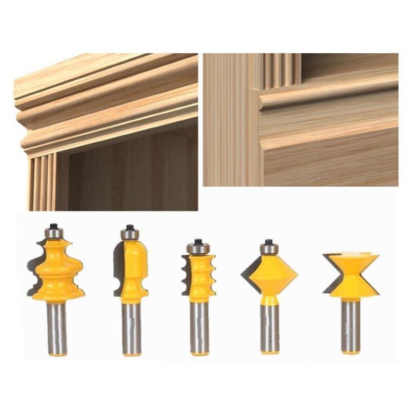 1/2'' Shank Closet Door Top Milling Cutter 5x Convex Router Bits for Woodworking