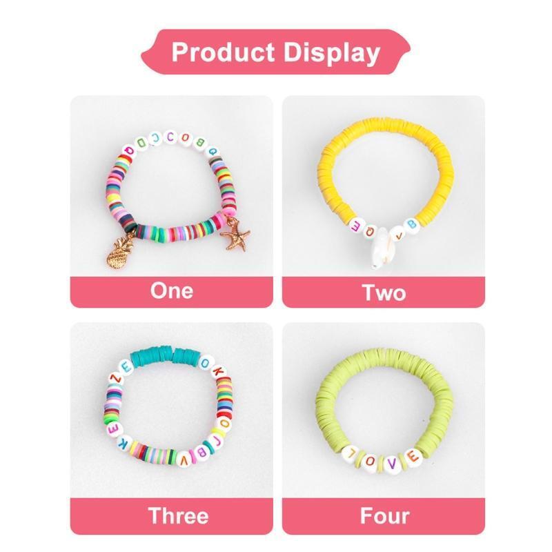 Clay Spacer Beads Bracelets Necklace Earring DIY Craft Kit with Pendant