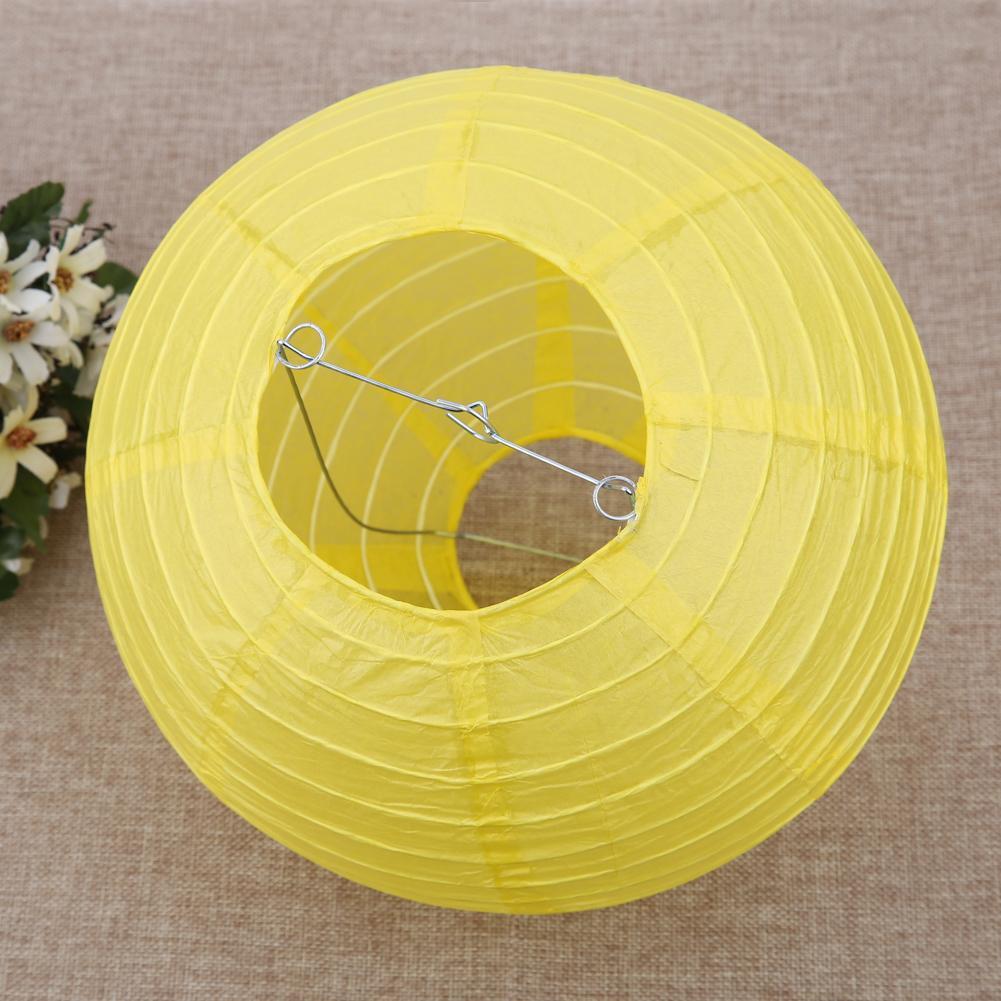 4 inch Round Chinese Paper Lantern DIY Paper Ball Lamp Party Decor (Yellow)