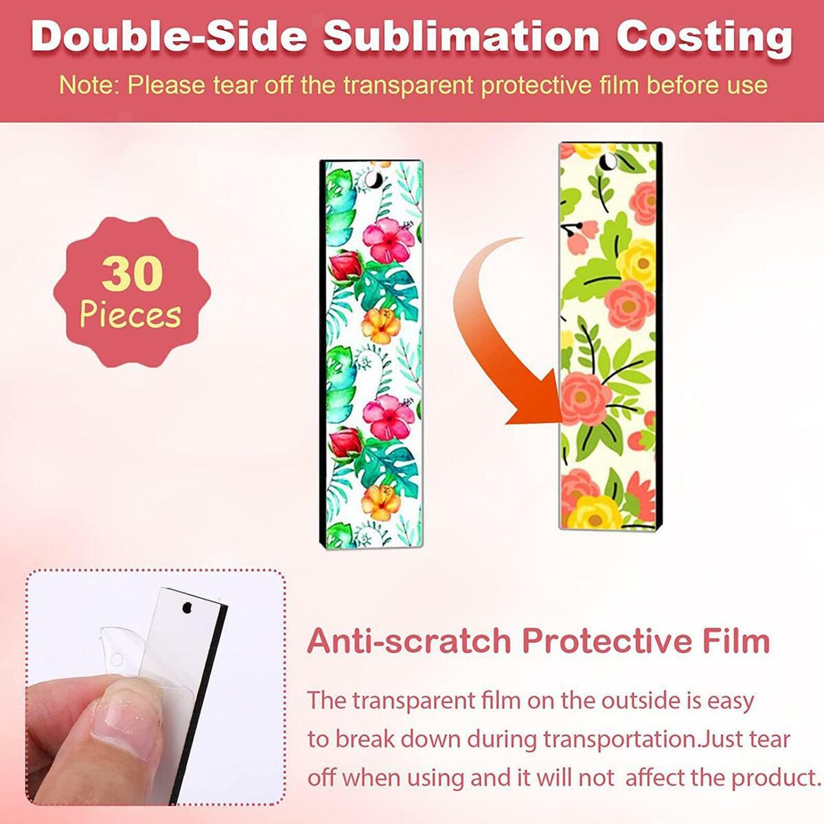 30Pcs Sublimation Earring Blanks Rectangle Unfinished MDF for DIY Crafts