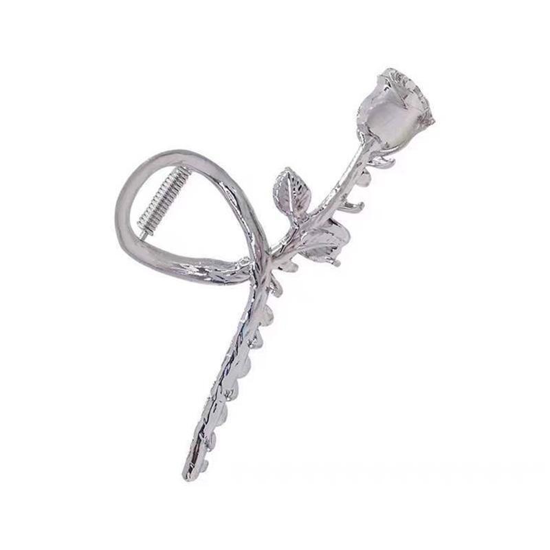 Hair Claw Clips with Rose Pattern Alloy Hair Clip Delicate Jaw Clips Non Slip