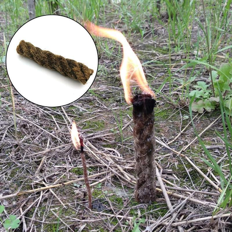 4pcs Outdoor Camping Hunting Survival Waterproof Tinder Waxed Hemp Rope 80g