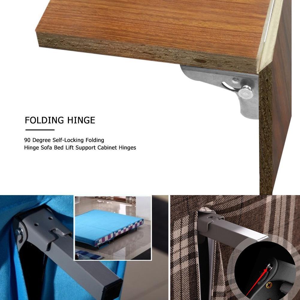 90 Degree Self-Locking Folding Hinge Sofa Bed Lift Support Cabinet Hinges
