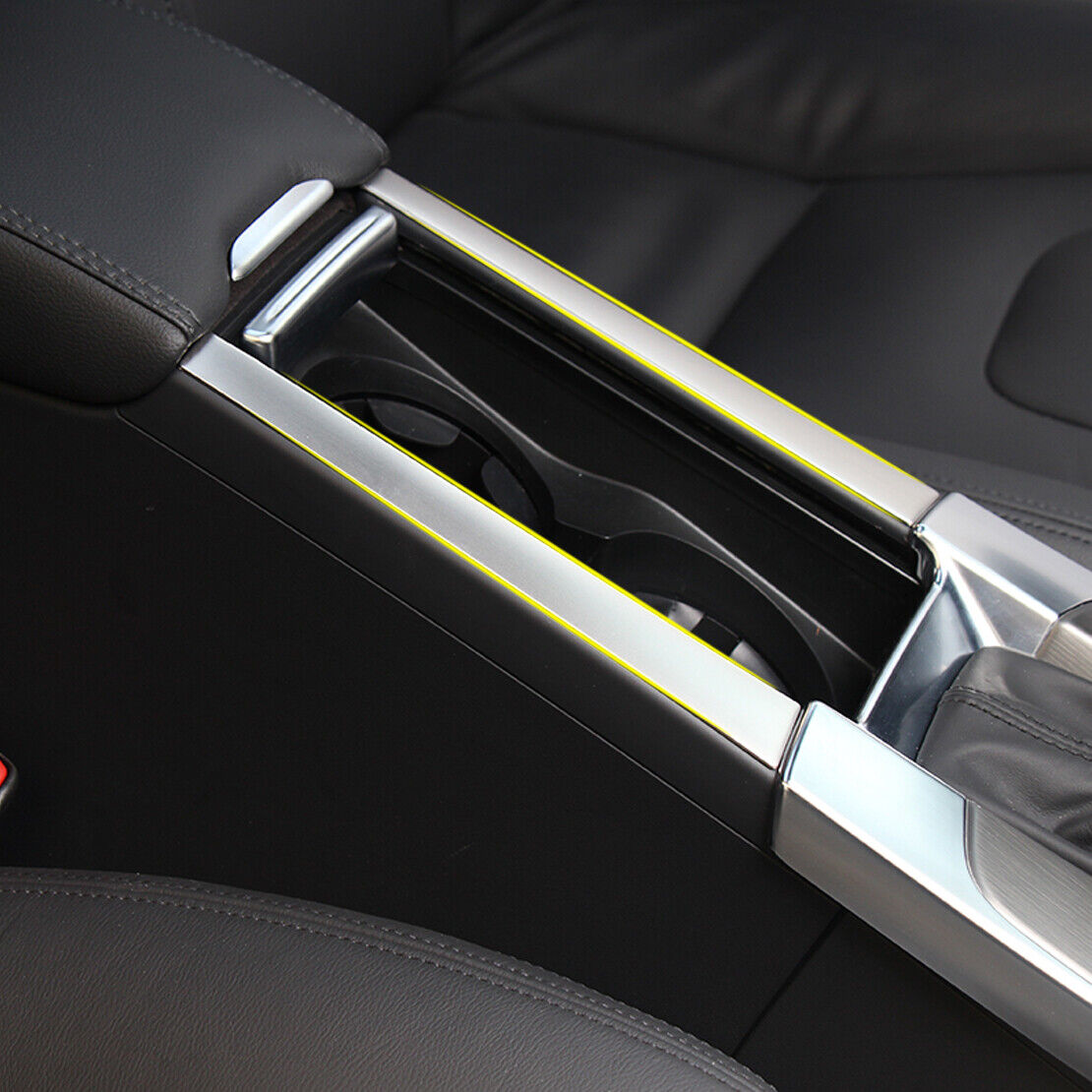 2pcs Chrome Cup Drink Holder Console Cover Frame Panel for Volvo XC60 S60 V60 Li