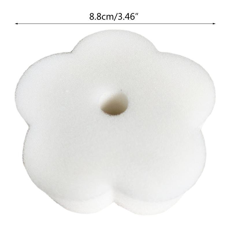 White Flower Shape Oil Absorbent Sponge 25Pcs Floating Spa Hot Tub Skimmer