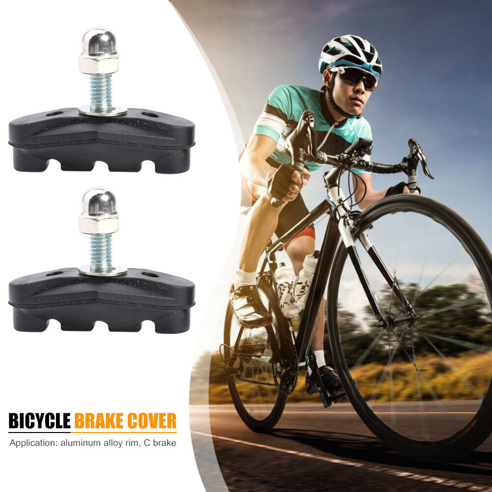 1 Pair Bicycle Brake Pads Rubber MTB Bike C-Brake Holder Cycling Equipment