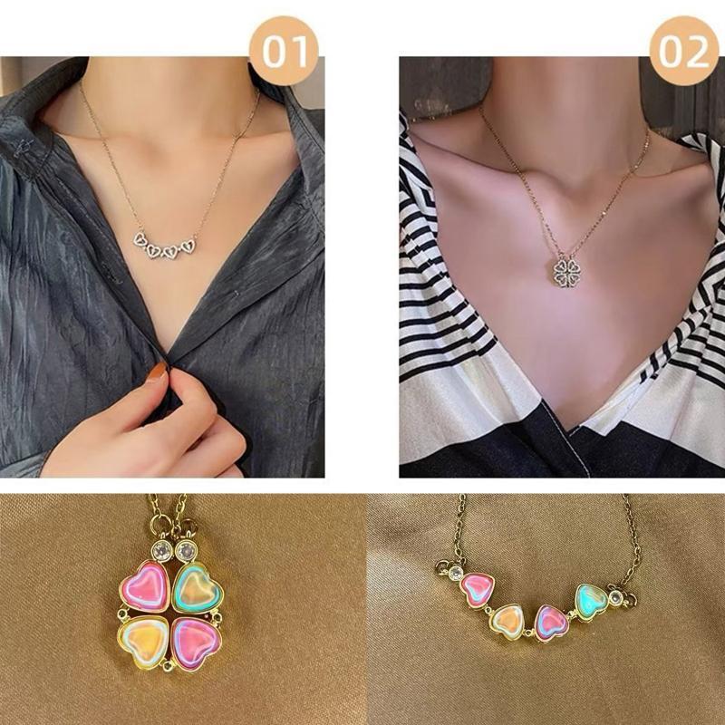 Colourful Shell Necklace Heart Shape Clavicle Chain Choker Jewellery for Women