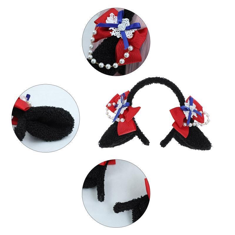 Women Animals Sheep Ears Head Hoop Make Up Ornaments Festival Party Hair Decors