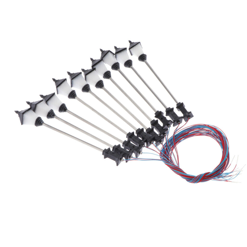 10Pcs Railway Led Lamppost   Lights 1:100 HO Scale 7cm 12V Layout