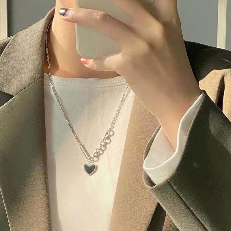 Japanese and Korean Love Necklace Female Ins Trend Hip-hop Punk Sweater Chain
