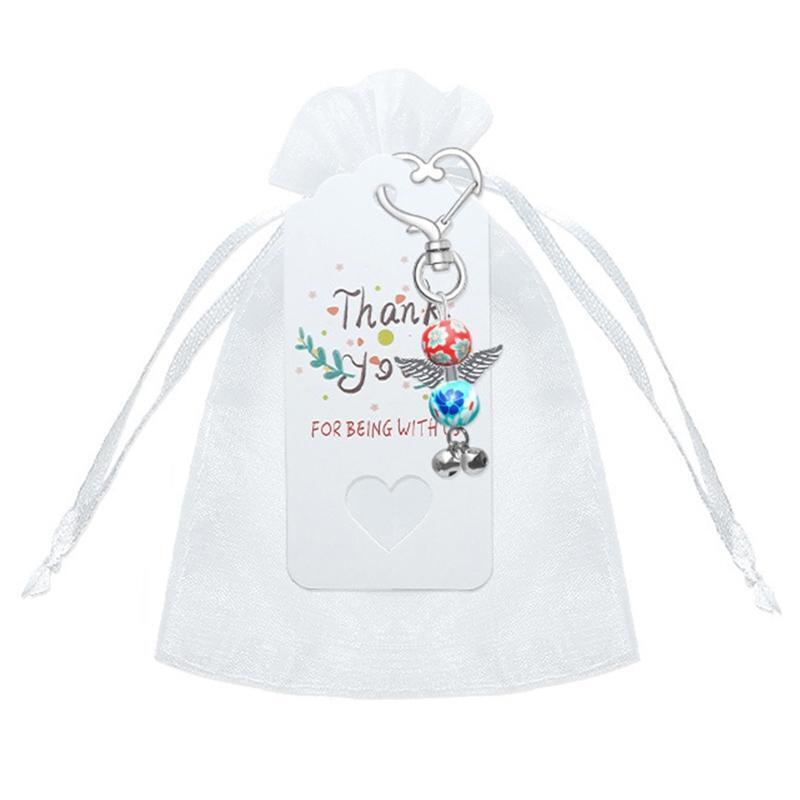Thank You Tag Guardian Angel Keychains Yarn Bag 24 Sets DIY Ornament