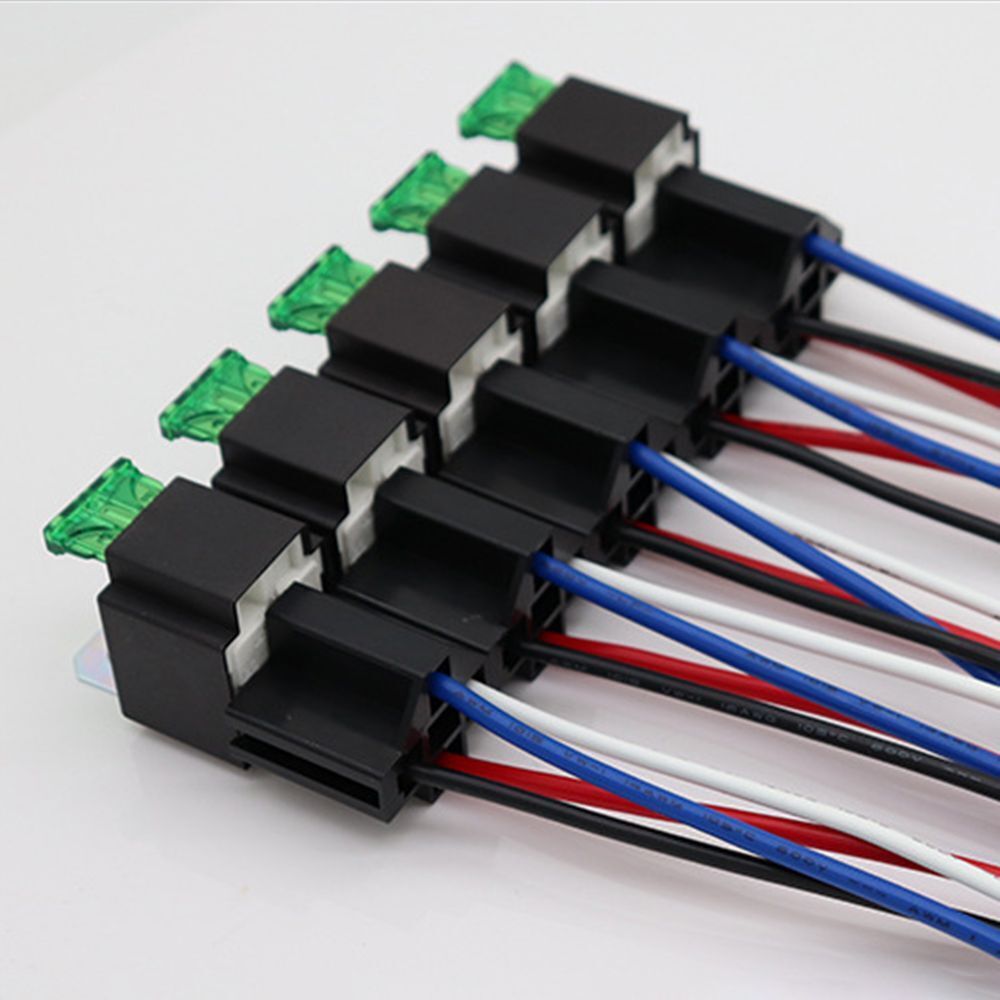 Car Fuse Relay Automotive Electrical Relays with 14AWG Wires 12V 5-Pin 30A SPST
