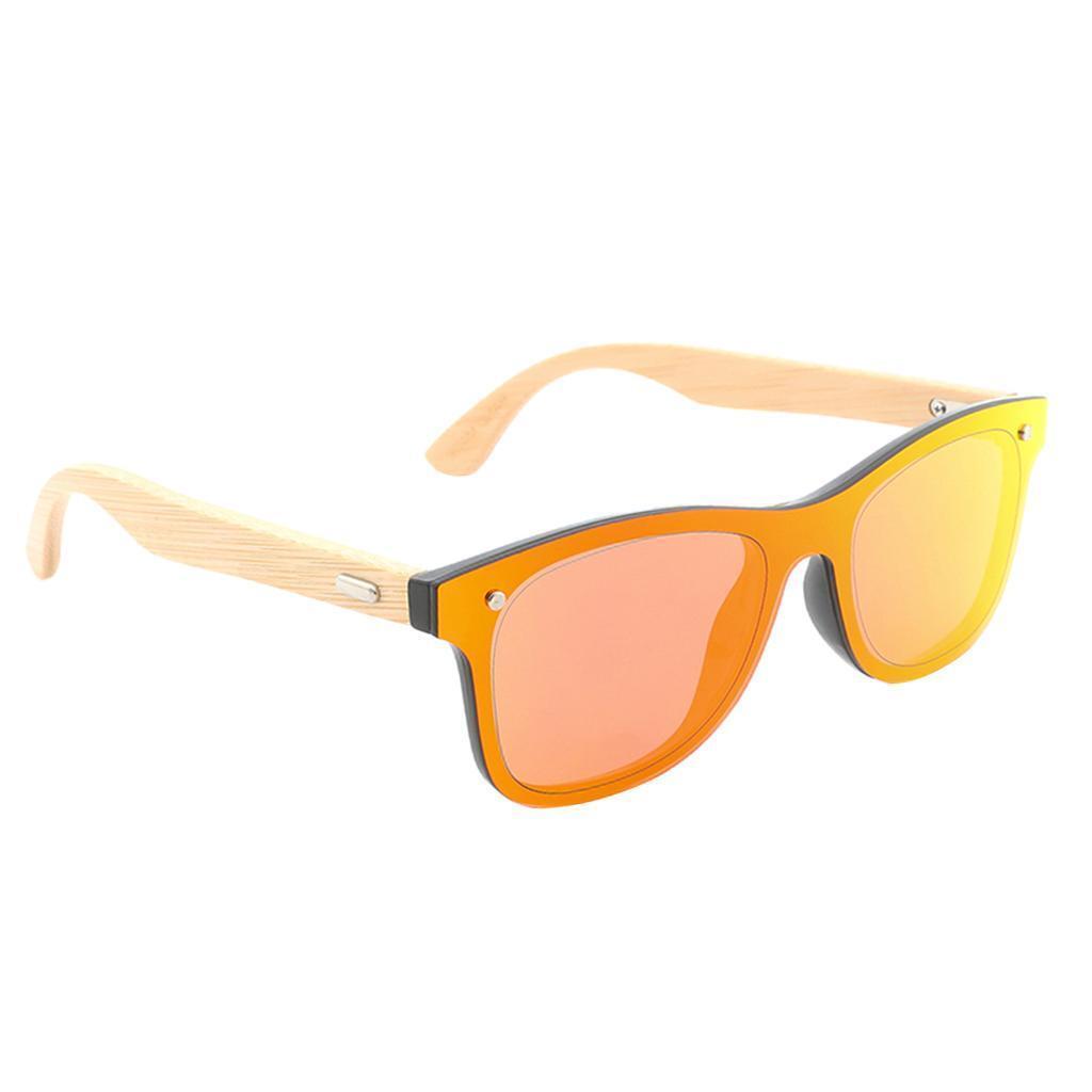 Bamboo Wood Legs Sunglasses Fashion Eyeglasses Eyewear for Women Men Red