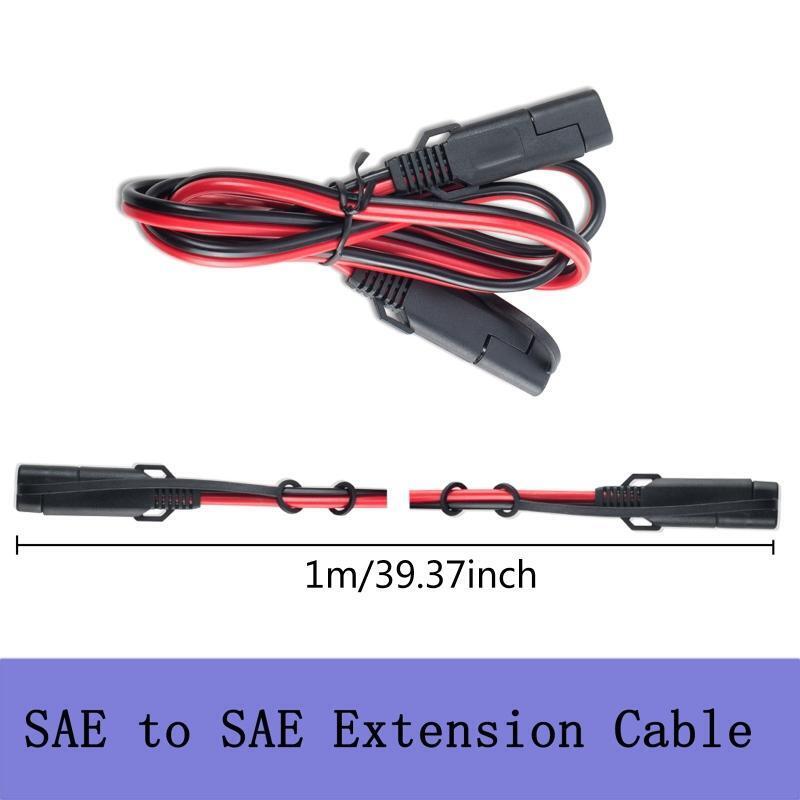 Auto Extension Cord Cable Connector Solar Battery Plug Wire SAE to SAE Harness
