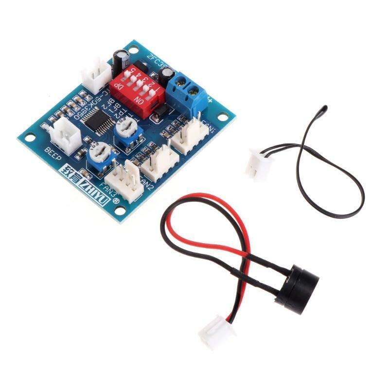 12V CPU Fan Temperature Control PWM Speed Controller Module Alarm Buzzer Sensor