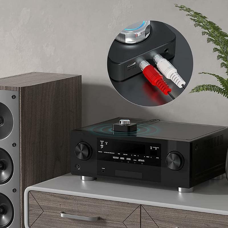 Long Range BT5.0 Audio Receiver RCA Aux USB Stereo Sound Home Theater Speakers