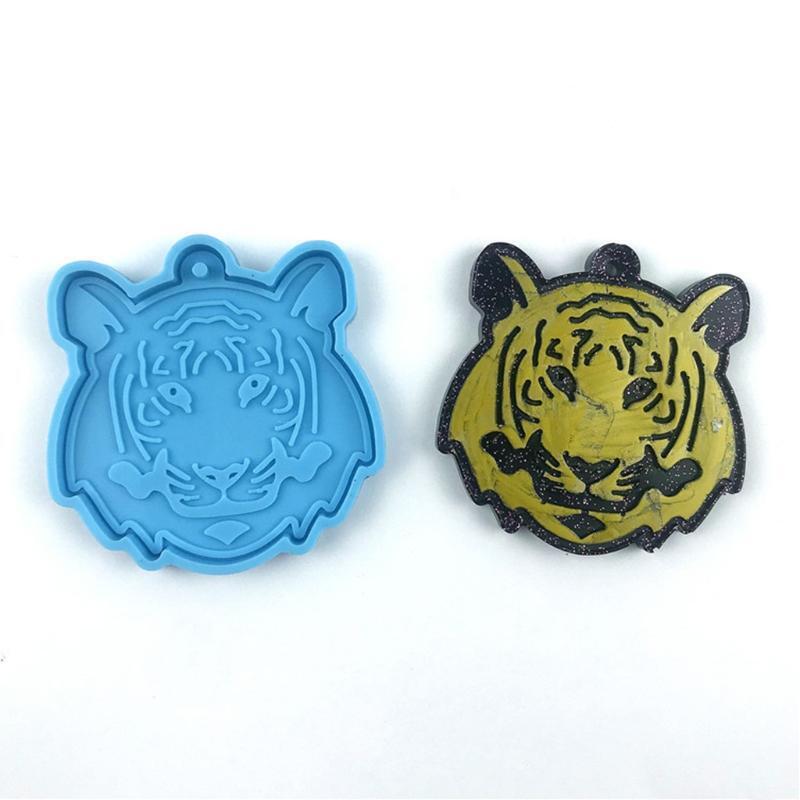 Tiger Pendant Big Earrings Silicone Mould DIY Epoxy Craft Keychain Jewelry Mold